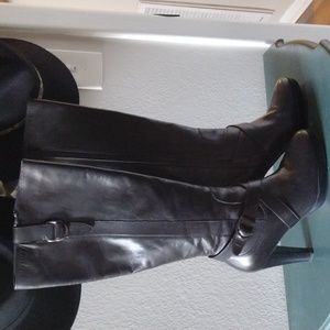 Cole Haan Black Leather Heeled Boots Size 8 B